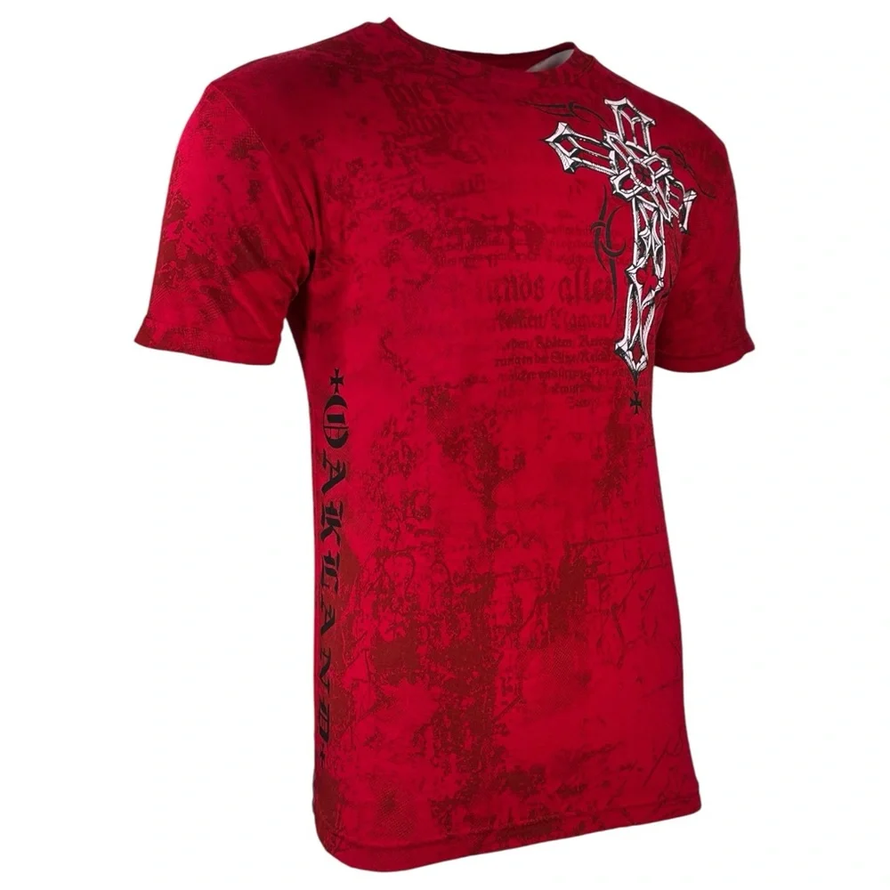 Archaic by Affliction Men's T-Shirt Wing Man Biker Cross Y2K S-5XL - Picture 6 of 8